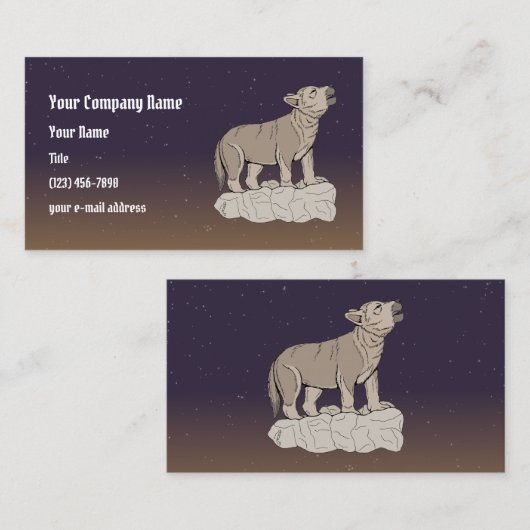 Wolf Pup Howling Visitekaartje (Voorkant / Achterkant)