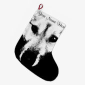 Wolf Pup-kerststaart Aangepaste Husky Stocking Grote Kerstsok (Voorkant (Hangend))
