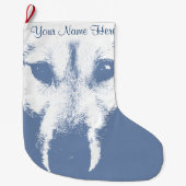 Wolf Pup-kerststaart Aangepaste Husky Stocking Grote Kerstsok (Voorkant)