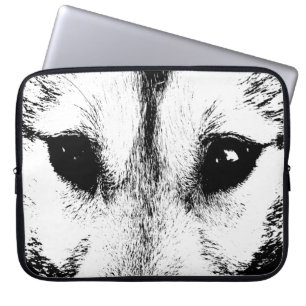 Wolf Pup Laptop Hoesje SiberianWolf Pup Eyes Gifts Sleeve
