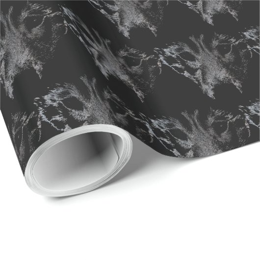 Wolf Pup-papier voor rotatiepersen Wolf Puppy Sled Cadeaupapier (Rol Hoek)