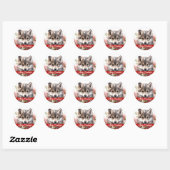 Wolf Pup Prettig Kerst Sticker (Vel)