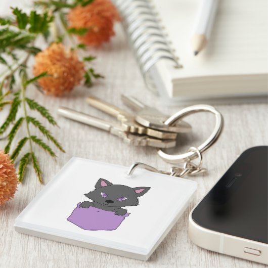 Wolf pup sleutelhanger (Voorkant Rechts)