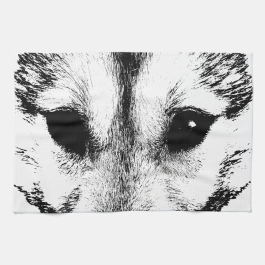 Wolf Pup Towel Wild Husky Dog Tea Towel Theedoek (Horizontaal)