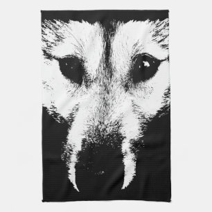 Wolf Pup Towel Wild Husky Dog Tea Towel Theedoek