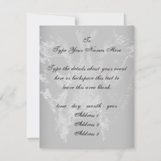 Wolf Pup Uitnodigingen Gepersonaliseerde Husky Wol (Achterkant)