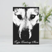 Wolf Pup Uitnodigingen Gepersonaliseerde Husky Wol (Staand voorkant)