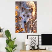 Wolf Puppy AUTUMN COLORS Poster (Thuiskantoor)