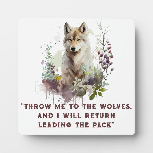 Wolf Quote Plaque Fotoplaat (Voorkant)
