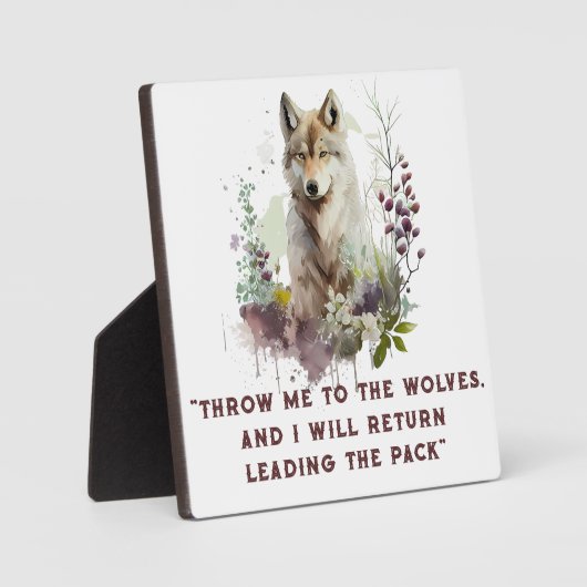 Wolf Quote Plaque Fotoplaat (Voorkant)