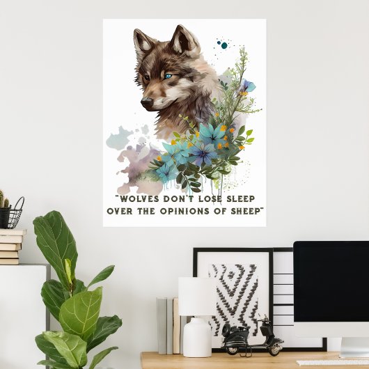 Wolf Quote Poster (Thuiskantoor)