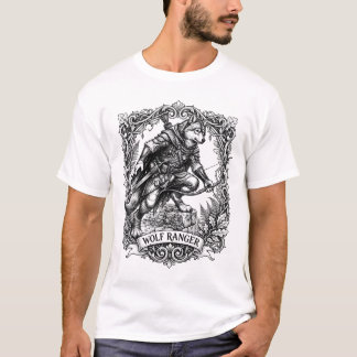 Wolf Ranger Archer Dotwork Tattoo Kunst T-Shirt