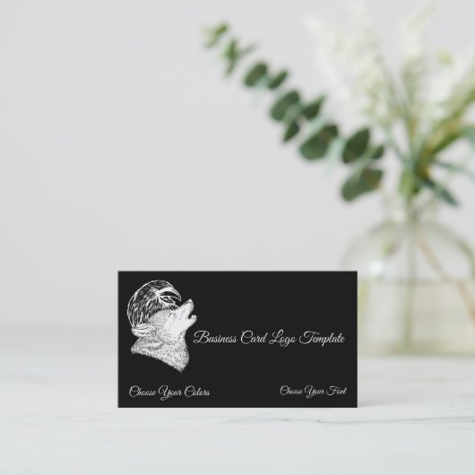Wolf & Raven Logo Visitekaartje (Staand voorkant)