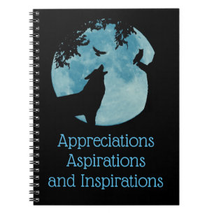 Wolf, Raven Owl en Moon Appreciation Journal Notitieboek