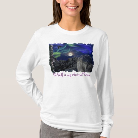Wolf, Ravens, Totem Pole Animal Guide T-shirt (Voorkant)