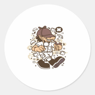 Wolf rechercheur ronde sticker