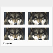 Wolf Rechthoekige Sticker (Vel)