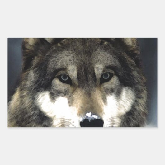 Wolf Rechthoekige Sticker (Voorkant)