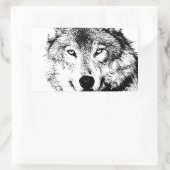 Wolf Rechthoekige Sticker (Tas)
