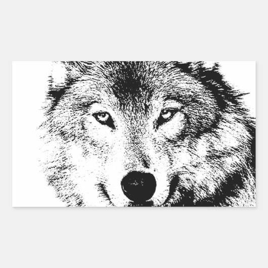 Wolf Rechthoekige Sticker (Voorkant)