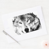 Wolf Rechthoekige Sticker (Envelop)