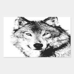 Wolf Rechthoekige Sticker