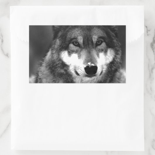 Wolf Rechthoekige Sticker (Tas)