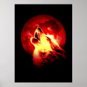 Wolf & Red Moon Poster (Voorkant)
