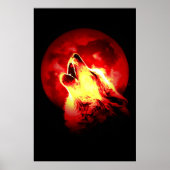Wolf & Red Moon Poster (Voorkant)