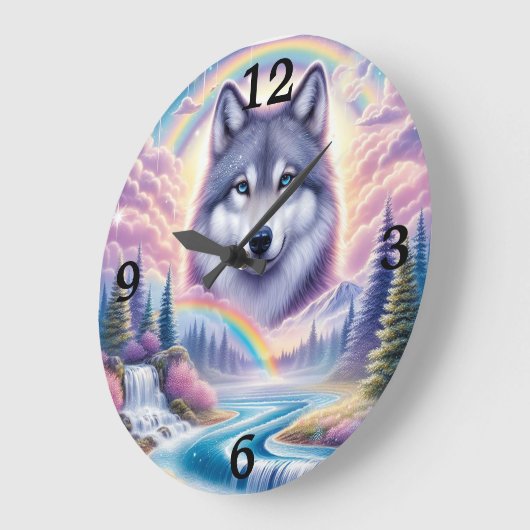 Wolf, regenbogen en watervallen grote klok (Hoek)