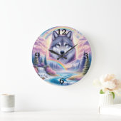 Wolf, regenbogen en watervallen grote klok (Huis)
