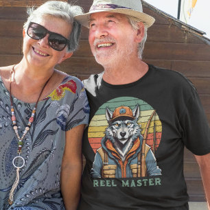  Wolf Retirement Gifts voor Visser Papa T-shirt