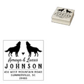 Wolf retour adresstempel - Trouwdieren Rubberstempel (Gestempeld)
