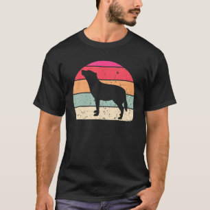  Wolf Retro Wolf Dierensilhouet 60s 70s T-shirt