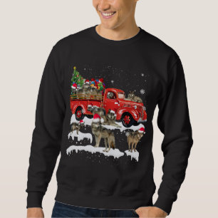 Wolf Riding Red Truck Merry Kerstmis X-mas Ugly G Trui
