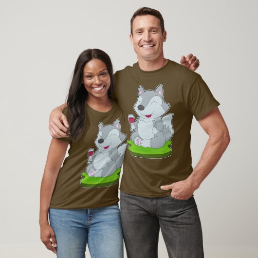 Wolf Rode wijn T-shirt (Unisex)