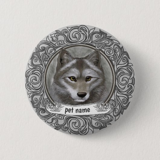 Wolf Ronde Button 5,7 Cm (Voorkant)