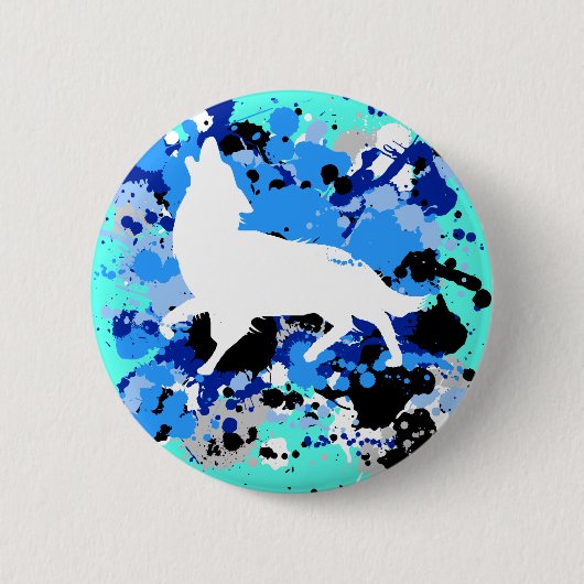 wolf ronde button 5,7 cm (Voorkant)