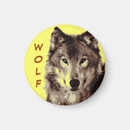 Wolf ronde magneet (Voorkant)