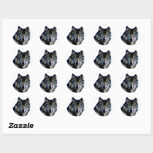 Wolf Ronde Sticker (Vel)