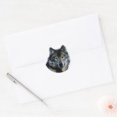 Wolf Ronde Sticker (Envelop)