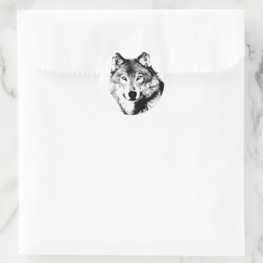 Wolf Ronde Sticker (Tas)