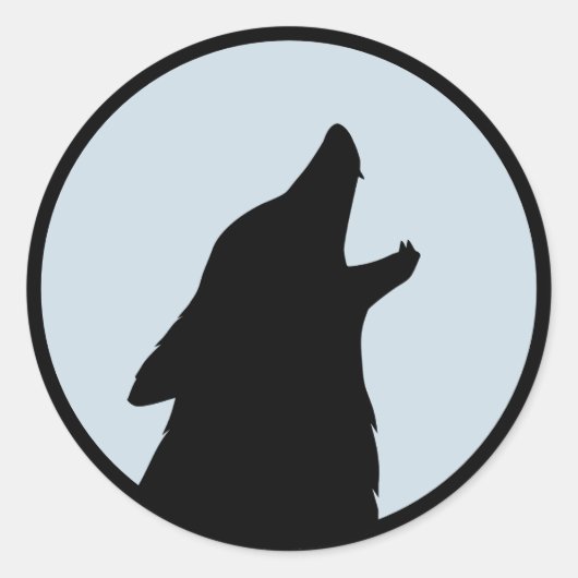 Wolf Ronde Sticker (Voorkant)
