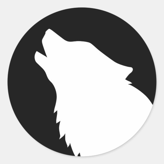 Wolf Ronde Sticker (Voorkant)