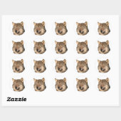wolf ronde sticker (Vel)
