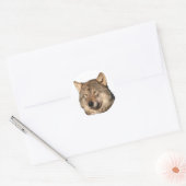 wolf ronde sticker (Envelop)