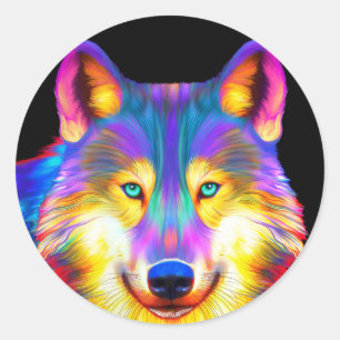 Wolf Ronde Sticker