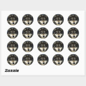 Wolf Ronde Sticker (Vel)