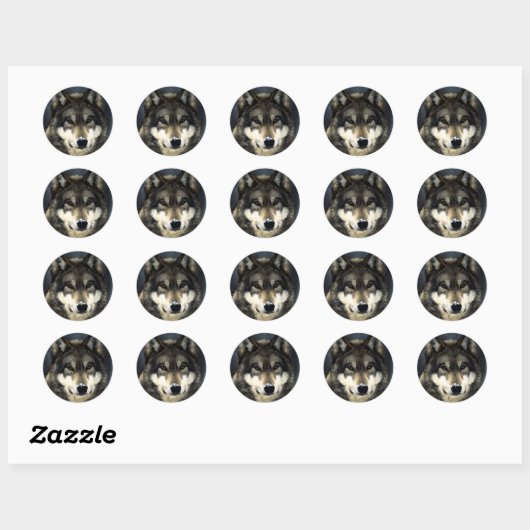 Wolf Ronde Sticker (Vel)