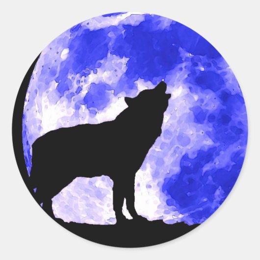 Wolf Ronde Sticker (Voorkant)